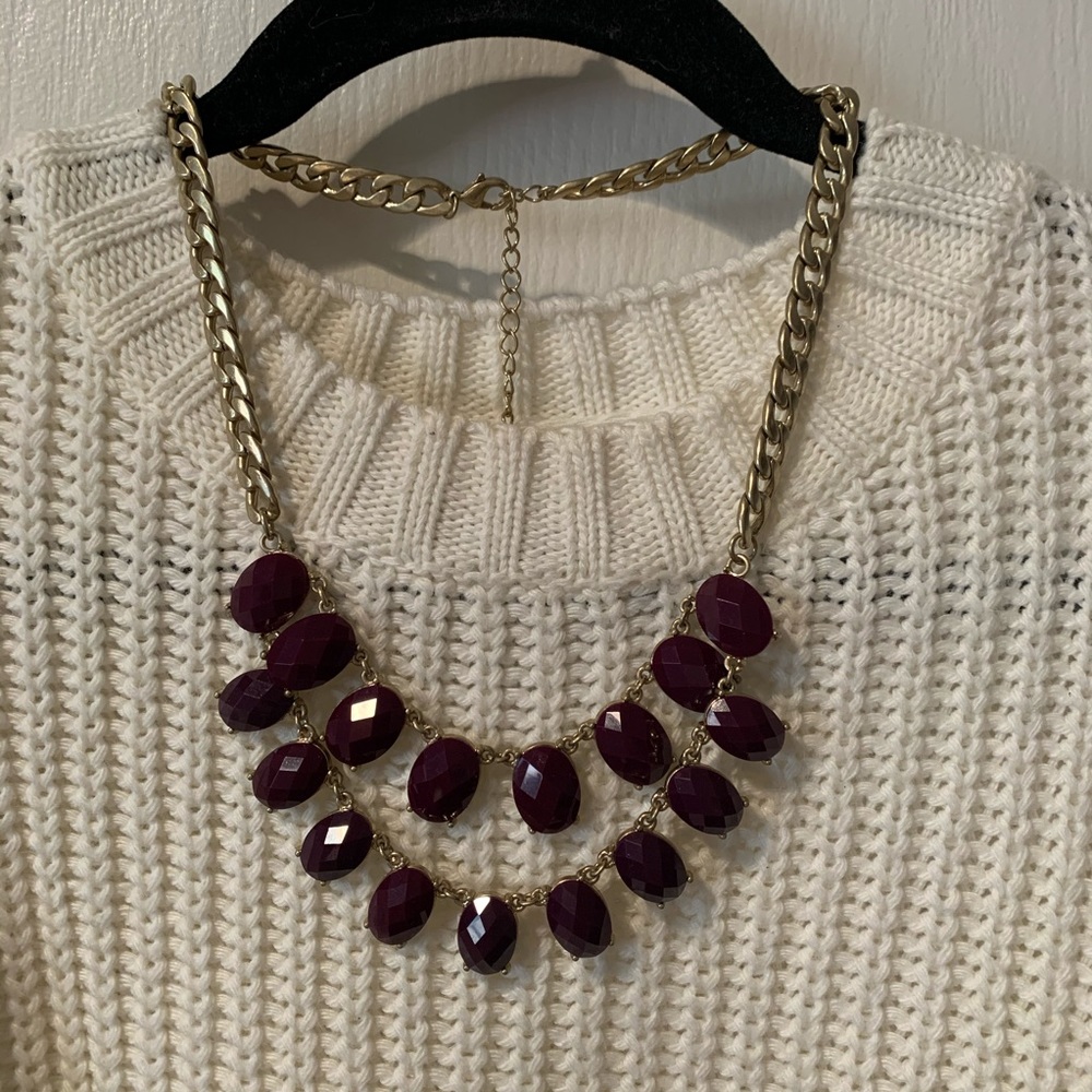 Dark purple gem necklace